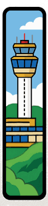 Letra I ilustrada con la torre de control del aeropuerto Matecaña